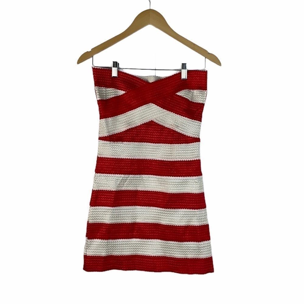 NWT Event Strapless Red White Mini Dress size S